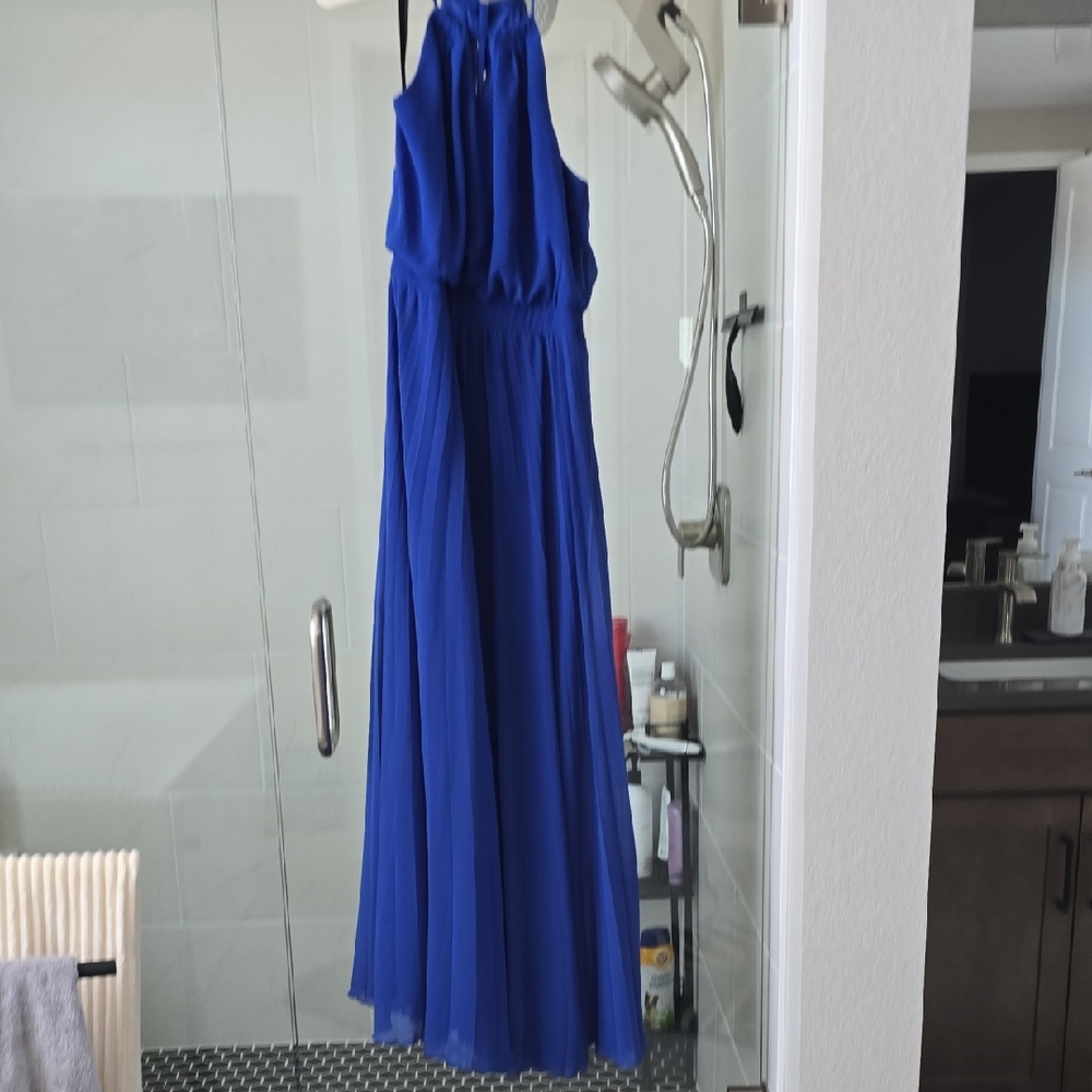 Bisou Bisou Royal Blue Halter Maxi Dress